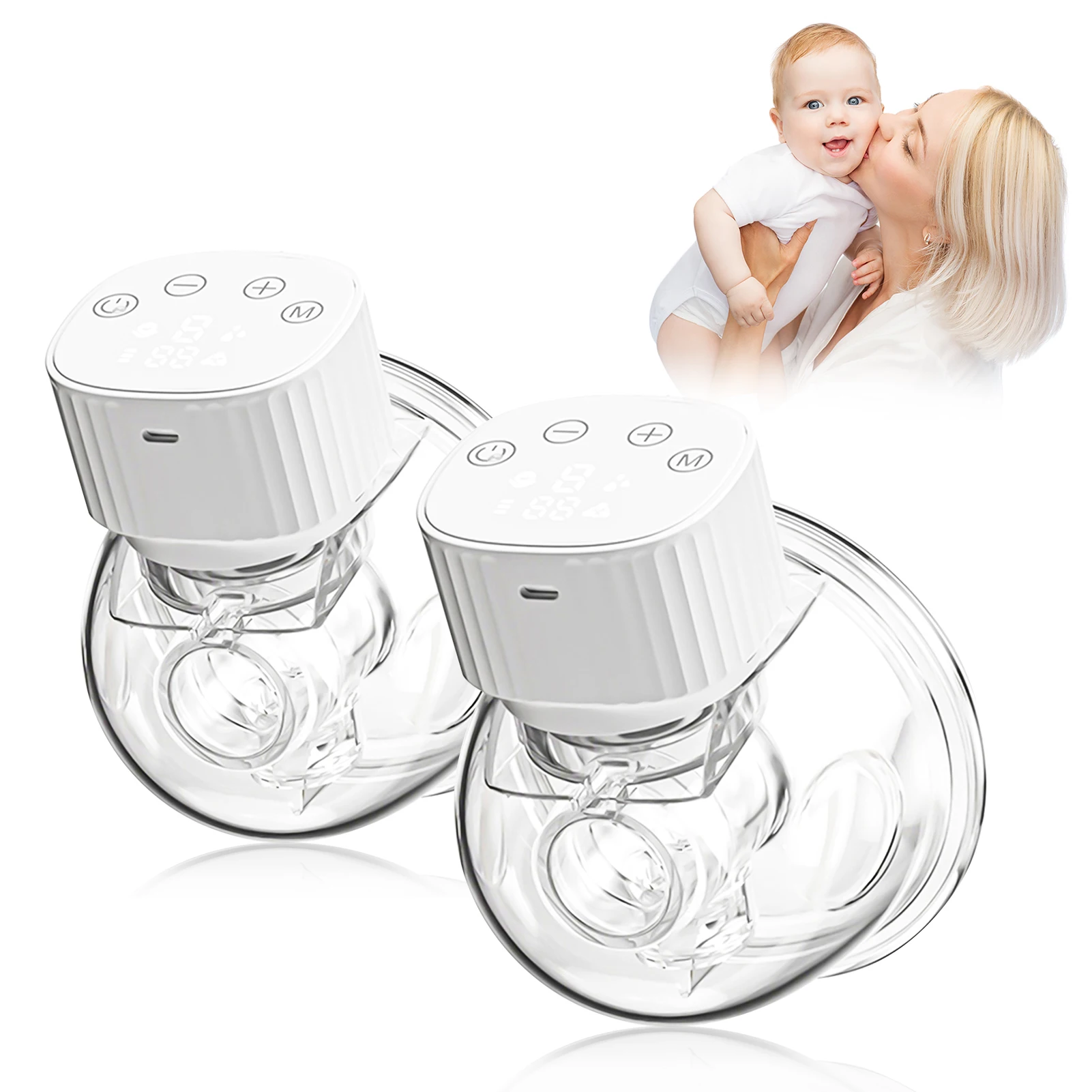 Tire-lait Portable Invisible, Mains Libres, Indolore, Faible Bruit, Électrique, Confortable, Collecteur de Lait, 2/1 Pièces