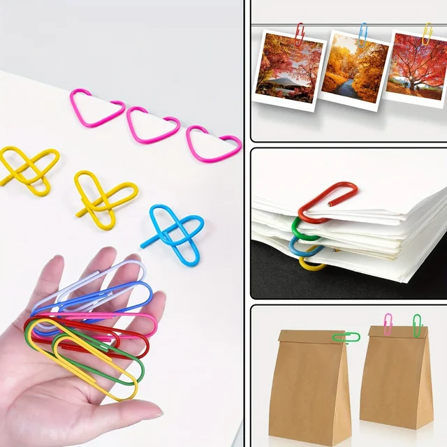 Ensemble de trombones de bureau 240 pièces, pinces à papier de différentes tailles, pinces à reliure, bandes en caoutchouc pour organisateur de fichiers, fournitures de bureau et scolaires – Image 2