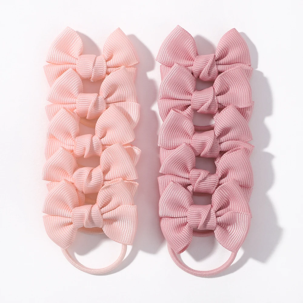 10 pièces/lot ruban gros-grain queue de cochon nœuds élastiques attaches de cheveux bandes de cheveux supports nouvel an accessoires de cheveux pour bébé filles cadeau