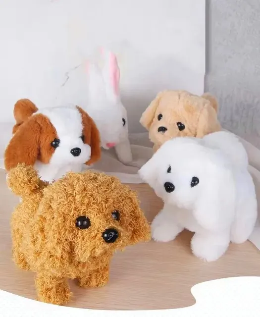 Simulation réaliste en peluche chien intelligent enfants jouet peut marcher et appeler Robot en peluche électrique chien de compagnie enfant en bas âge cadeau de noël – Image 6