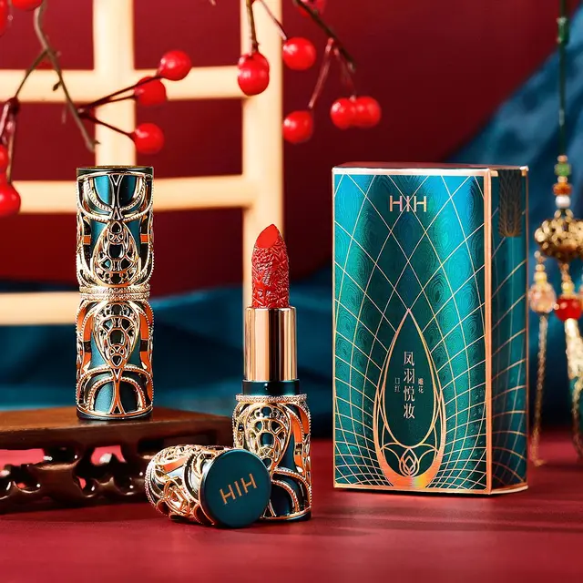 Chinoiserie – rouge à lèvres sculpté, imperméable, longue durée, velours, glaçage, teinte Sexy pour femmes, boue, cosmétiques pour cadeaux – Image 3