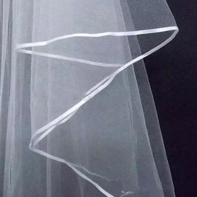 Voile de mariage court en Tulle avec peigne, voile de mariée blanc ivoire à deux couches pour mariée, accessoires de mariage – Image 5