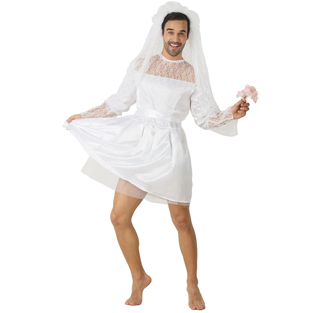 Robe de mariée drôle et torsadée pour homme adulte, costume de performance sur scène, fête de festival, mariage
