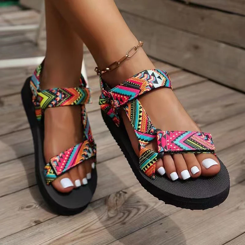 Chaussures plates d'été pour femmes, ensemble de cordes de chanvre, sandales de plage, pantoufles décontractées assorties avec tout, grande taille