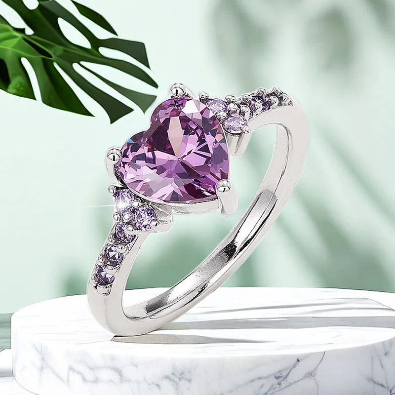 Huitan – bagues en zircone cubique pour femmes, accessoires de fiançailles et de mariage uniques, cadeau fantaisie pour dames, bijoux romantiques à la mode