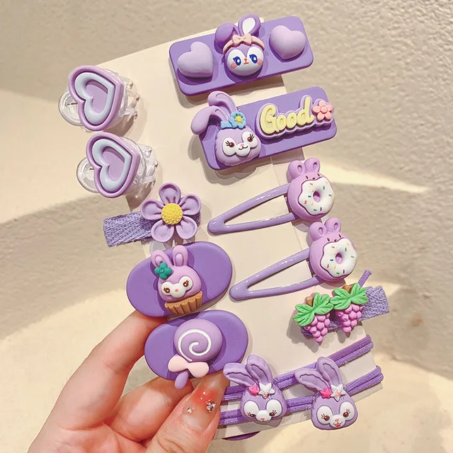 Épingles à cheveux dessin animé Disney pour filles, pinces à cheveux mignonnes, Lotso StellaLou, Hello Kitty, cadeau de coiffure pour tout-petits, 12 pièces – Image 4