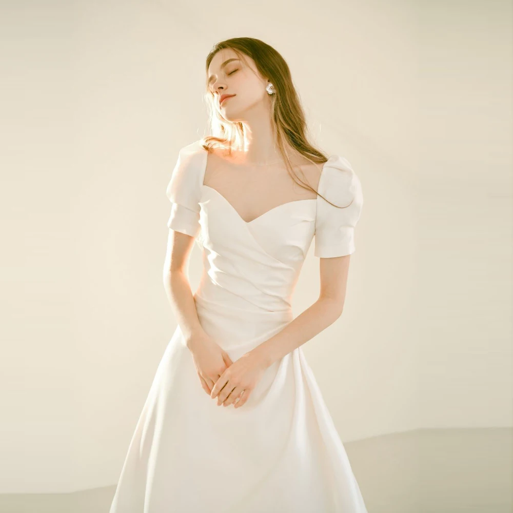 Robe de mariée élégante pour femme, longue robe de demoiselle d'honneur, robe de Rhblanche, robe de soirée formelle, lacets A-Line, chérie