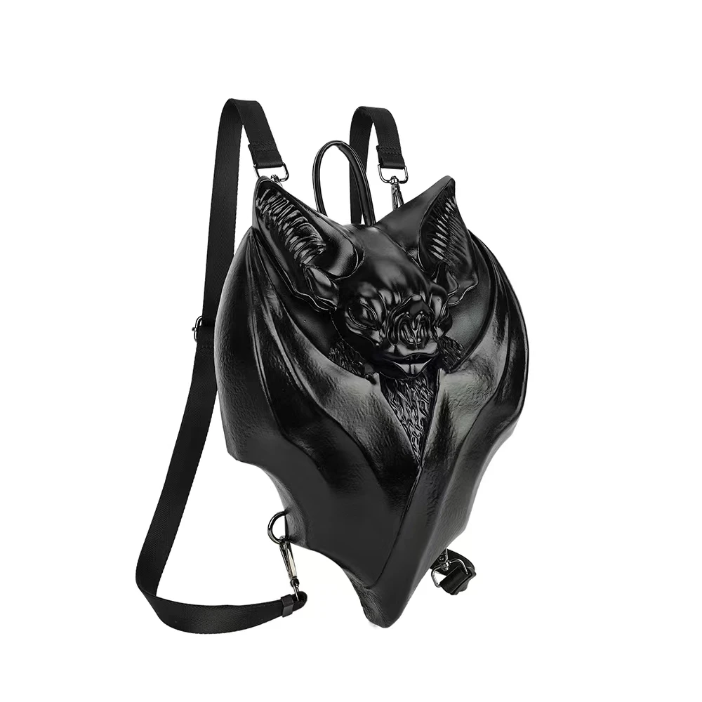 Sac à dos gothique noir en forme de chauve-souris pour fille, sac à main d'halloween de haute qualité, nouvelle collection 2024