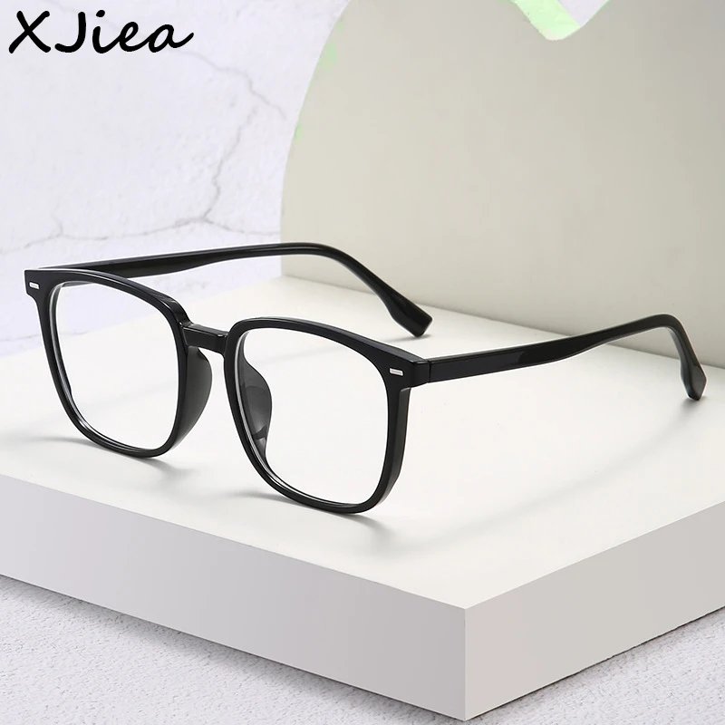 Lunettes classiques carrées Anti-lumière bleue pour hommes et femmes, à la mode, rectangulaires simples, à grande monture, accessoire de bureau, nouvelle collection 2024