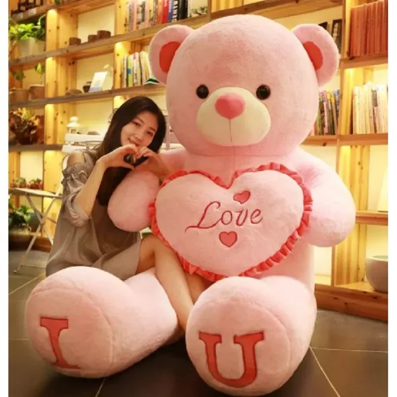 Ours en peluche grand amour 80/100Cm, animaux en peluche géants, cadeaux d'anniversaire, oreiller doux, poupées Grilfriend, filles, femme, enfants