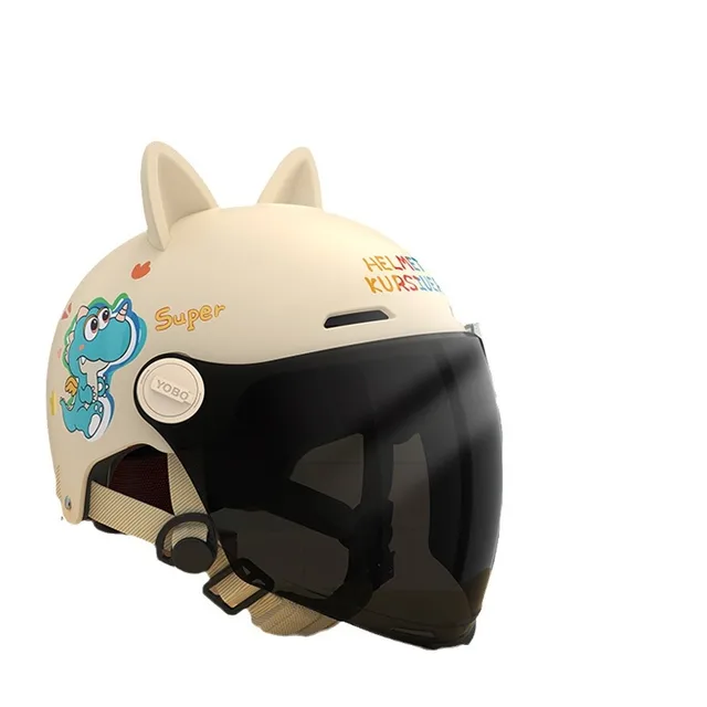 Casque d'oreille de chat avec visière de protection solaire, casque de sécurité pour enfant, scooter électrique, vélo, moto, équipement de protection – Image 6