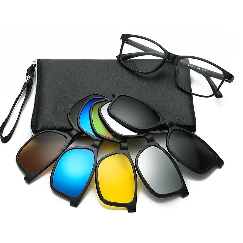 Lunettes de soleil à clip polarisées, lunettes de lecture multifocales progressives, voir de loin et de près, verres de myopie, 5 couleurs