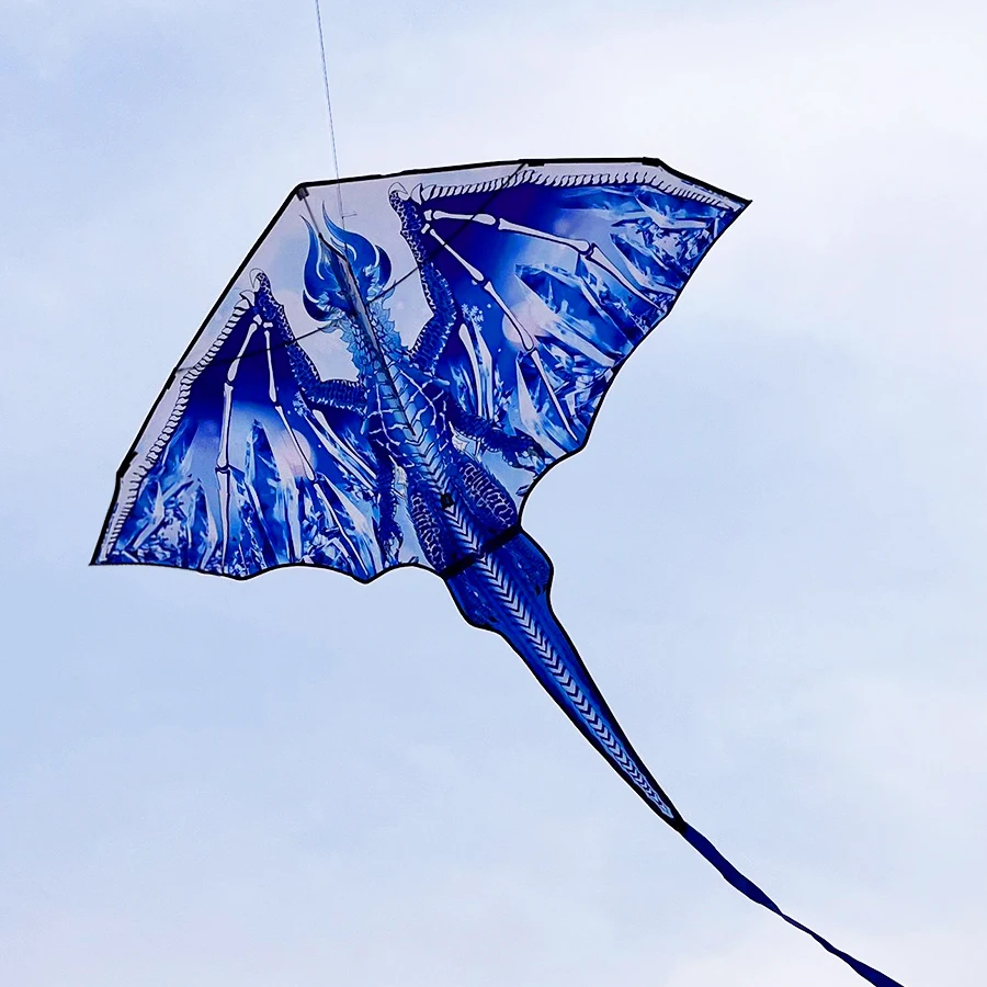Cerf-volant de dinosaure en ptérodactyle de glace et de neige de 1.5 mètres, beau cadeau, cerf-volant Delta de dessin animé, facile à voler, adapté aux débutants âgés de 6 ans