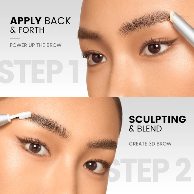 FOCALLURE-Gel 2 en 1 pour les sourcils, crayon pour les yeux, waterproof, longue durée, double tête, rehausseur, maquillage cosmétique, 3D – Image 5