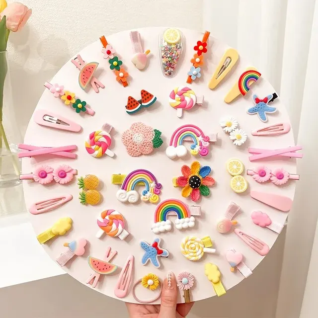 Pinces à cheveux ours de dessin animé pour bébé, 14 pièces, épingles à cheveux princesse mignonnes pour filles, accessoires pour cheveux – Image 3