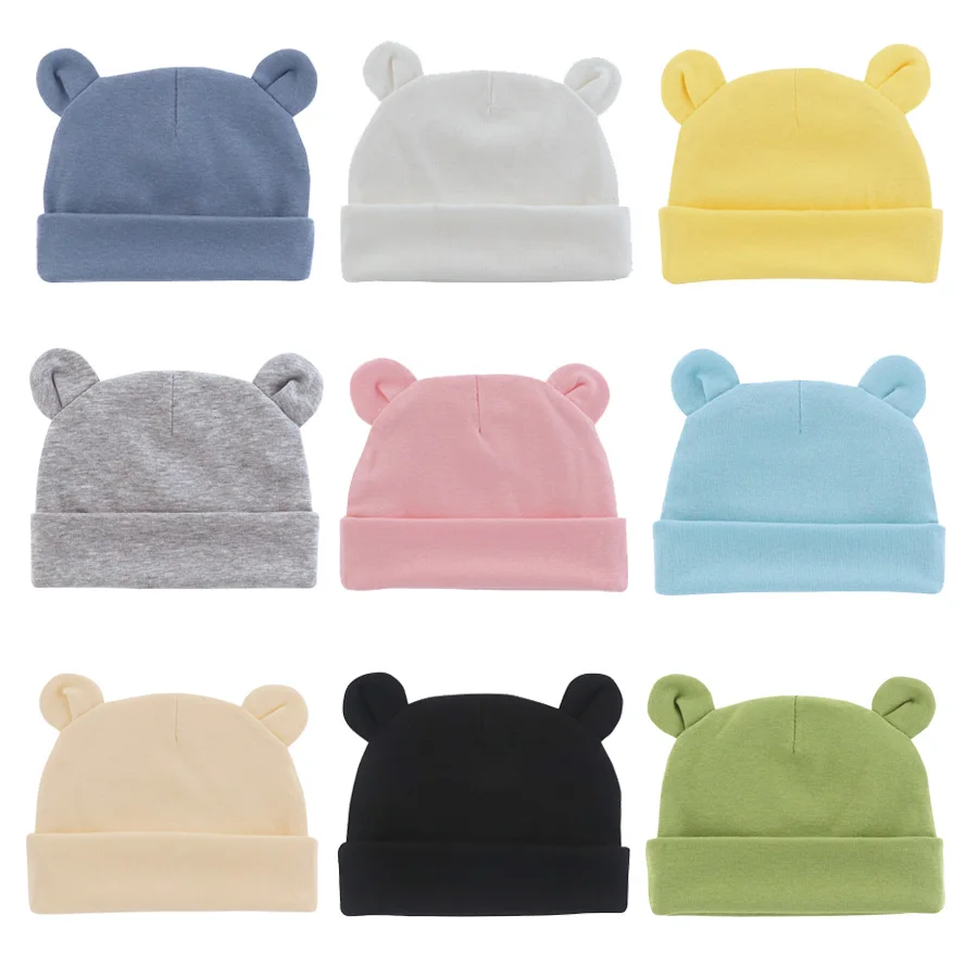 Doux nouveau-né chapeau bébé Bonnet coton infantile Bonnet bébé casquette pour filles garçons enfants chapeaux nouveau-né photographie accessoires 0-12M