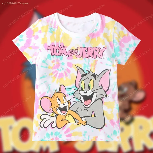 T-shirt Tom et caution à manches courtes pour hommes et femmes, vêtements de famille pour enfants, garçons et filles, été 2024