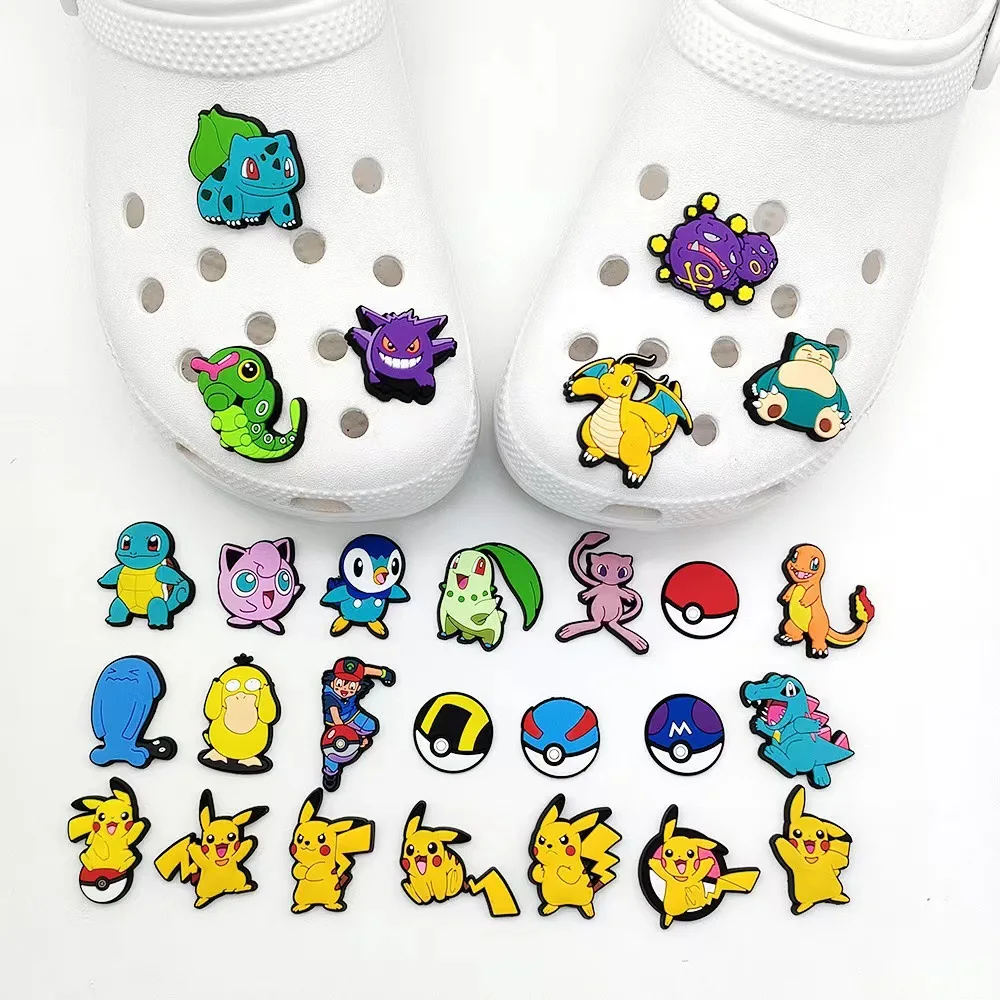 Breloques de chaussures de la série MINISO, 27 pièces, pour sandales coulissantes, accessoires de décoration de chaussures en PVC pour fête cadeau d'anniversaire de noël