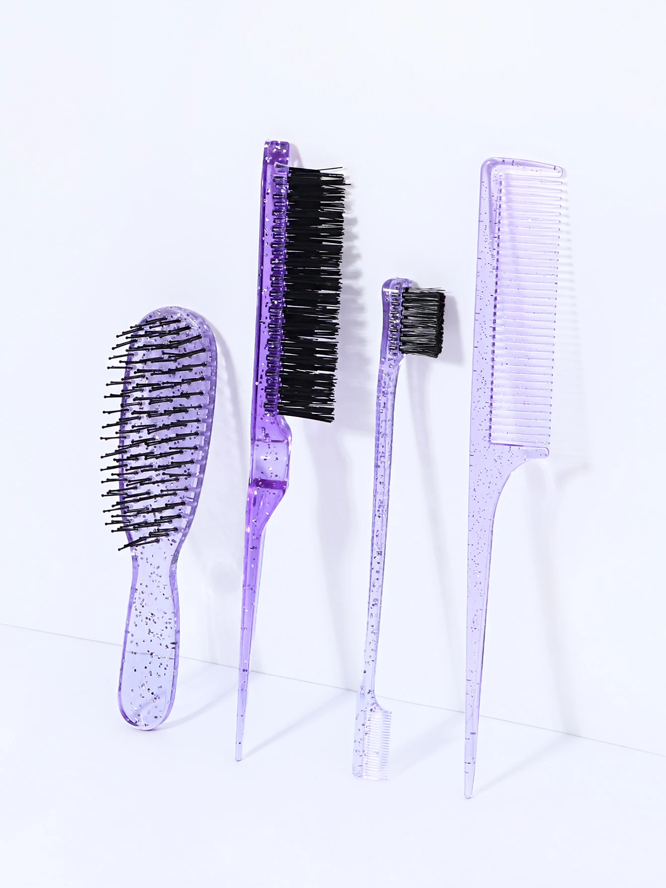 Ensemble de peignes à cheveux 4 pièces/ensemble, brosse taquine, peigne queue de souris, brosse de bord, brosse de coiffure, spécial pour perruques de vrais cheveux