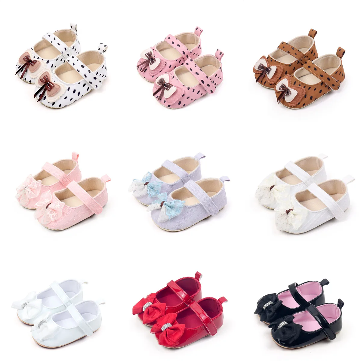 Printemps et automne bébé fille princesse chaussures nœud papillon semelle souple bas confortable nouveau-né enfant en bas âge décontracté marche robe chaussures plates