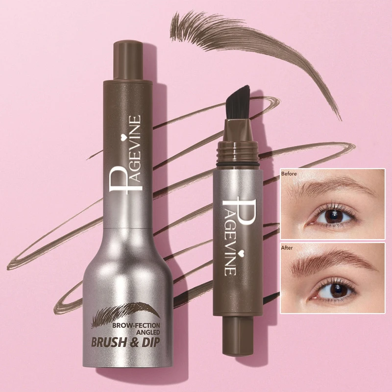 Crayon à sourcils teinté 3D, Anti-taches, imperméable, longue durée, noir, marron, grande brosse, crème rehausseur de sourcils naturels sauvages