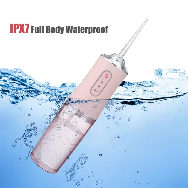 Irrigateur buccal, Jet dentaire Portable, Rechargeable par USB, Jet dentaire, cure-dents à 4 embouts, 220ml, 3 Modes IPX7 1400rpm – Image 6