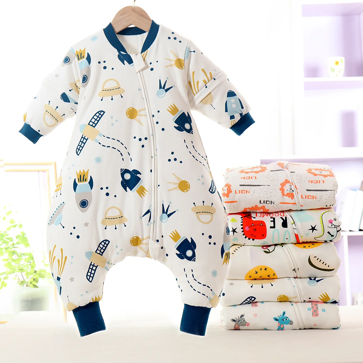Sacs de nuit à jambes fendues pour bébé, avec manches détachables, pour garçons et filles, sac de couchage épais pour enfants, automne et hiver