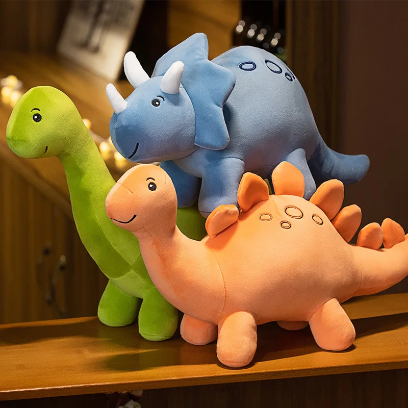 Jouet en peluche dinosaure coloré de dessin animé pour enfants, animaux en peluche mignons, tricératops en peluche, jouets doux Kawaii pour garçons et filles, décoration d'intérieur