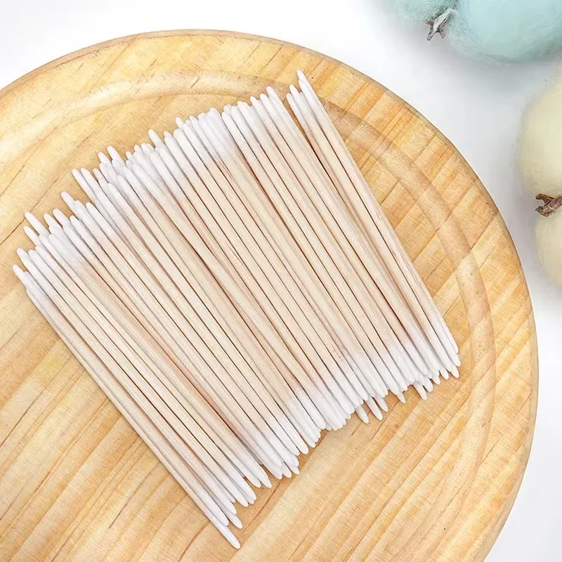 Micro brosses jetables Ultra-petites pour Extension de cils, outils pour enlever la colle, coton-tige en bois à Double extrémité, non pelucheux, 7cm