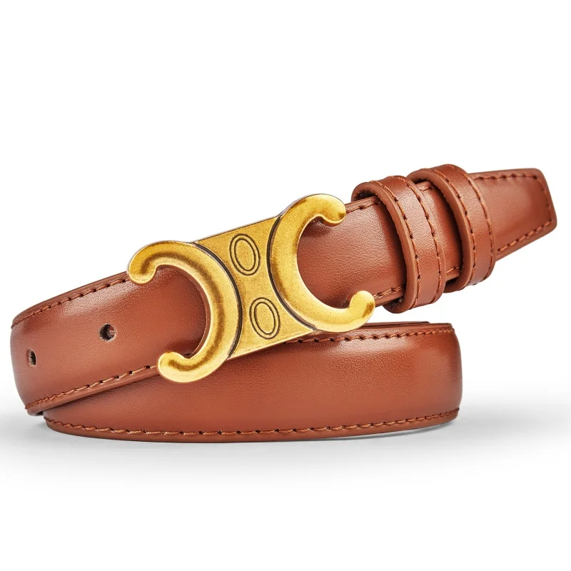 Ceintures en cuir véritable pour femmes, boucle dorée de haute qualité, meilleures ceintures en jean assorties pour robe