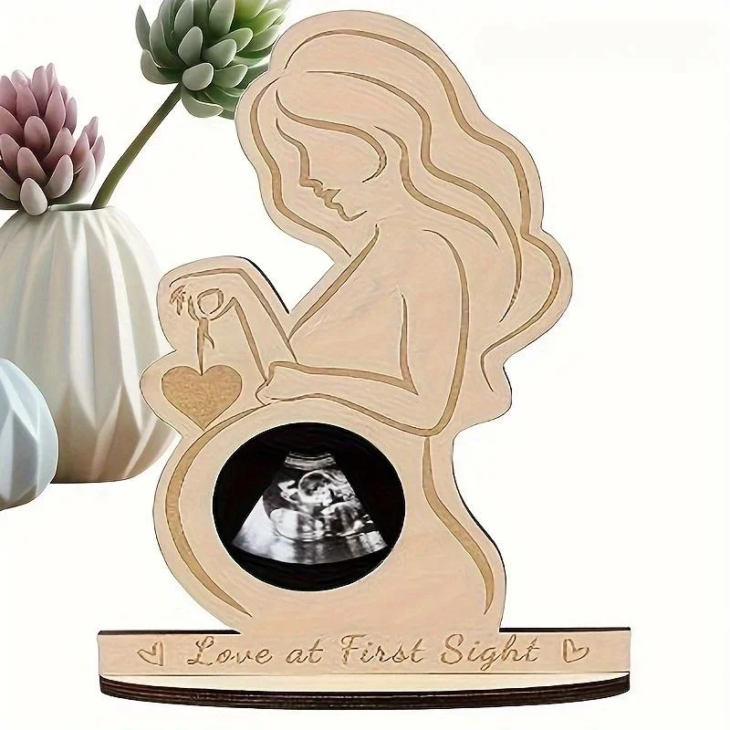 Cadre Photo à ultrasons pour bébé, cadre sonogramme en bois pour mère enceinte, Souvenir, ornement, cadeau pour future mère