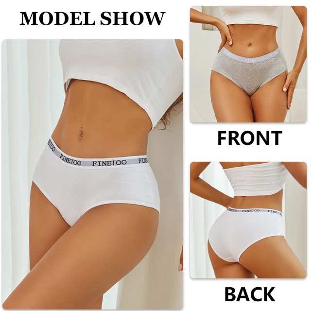 FINETOO 3Pcs Cotton Letter Belt Underwear Women's Panties Sexy Breathable Low Waist Briefs Female Stretch Comfortable Lingerie – Image 2