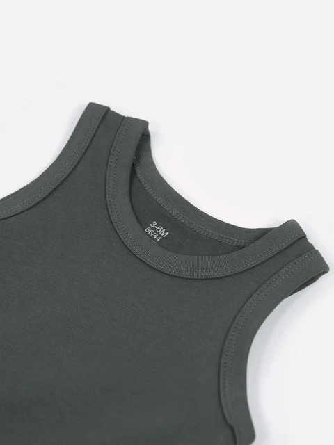Combinaison gilet à col rond pour bébé garçon, 3 pièces, sans manches, en coton, vêtements de maison, pour bébé de 3 à 18 mois, nouvelle collection été 2024 – Image 5