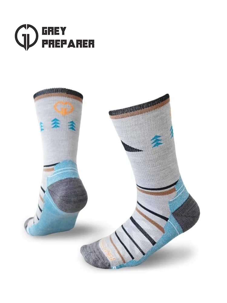Outdoor sports women's Merino wool moisture wicking breathable shock absorbing wool socks