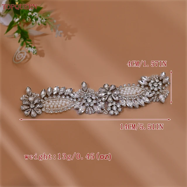 TOPCLS EEN-Patch Autocollant de Alicante à Talons Hauts pour Femme, Applique de Strass de Perle Faite à la Main, Couture de Robe de Mariage, éventuelles 08 – Image 5