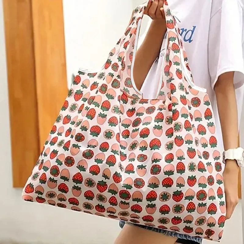 Grands sacs d'épicerie réutilisables, sacs à provisions lavables, pliables, respectueux de l'environnement, sacs à main de poche Rap-Duty