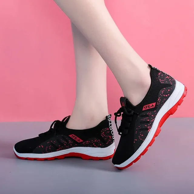 Chaussures vulcanisées à plateforme pour femmes, baskets d'été légères et respirantes en maille, chaussures de sport pour dames, baskets de Jogging résistantes à l'usure en plein air – Image 3