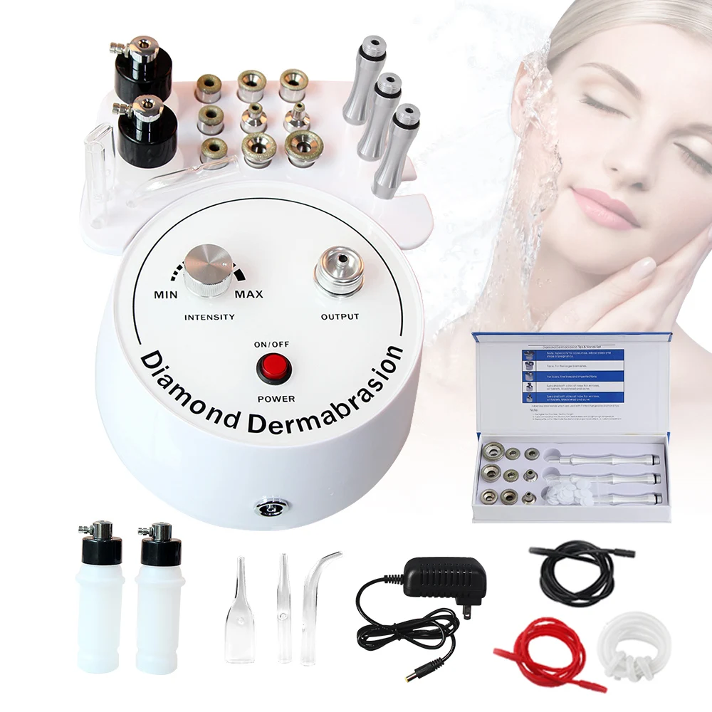 AOKO 3 en 1 diamant Microdermabrasion Machine de beauté outil d'aspiration sous vide pulvérisation d'eau humide du visage exfolier le visage Peeling de la peau