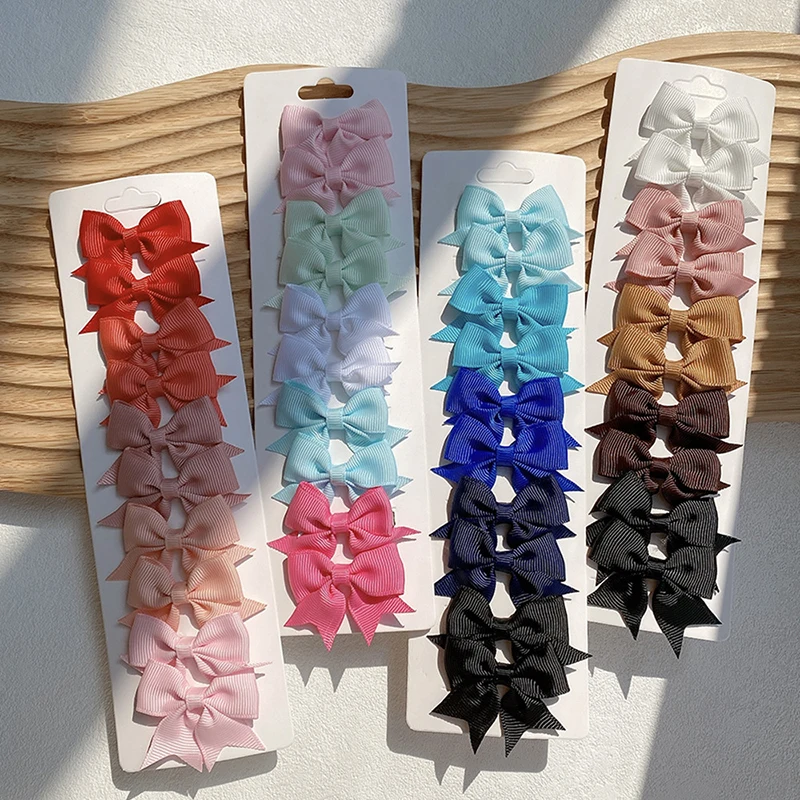 Pinces à cheveux pour bébé, 10 pièces, nœuds mignons, couleur bonbon, épingles à cheveux princesse pour filles, Barrettes, accessoires pour cheveux d'enfants