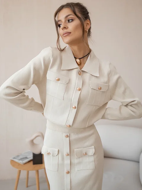 Élégant tricot jupe pour femme
