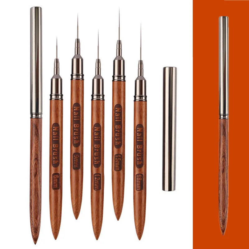 1PC manche rond en bois Art Liner bricolage peinture pinceau dessin lignes rayure fleur peinture stylo UV Gel brosse