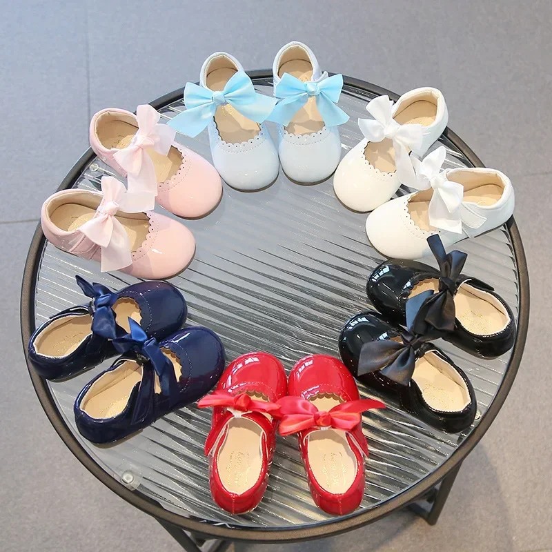 Chaussures habillées en cuir pour petites filles, Oxfords mignons, couleurs vives, chaussures de danse pour spectacle de fête, printemps-automne 2024
