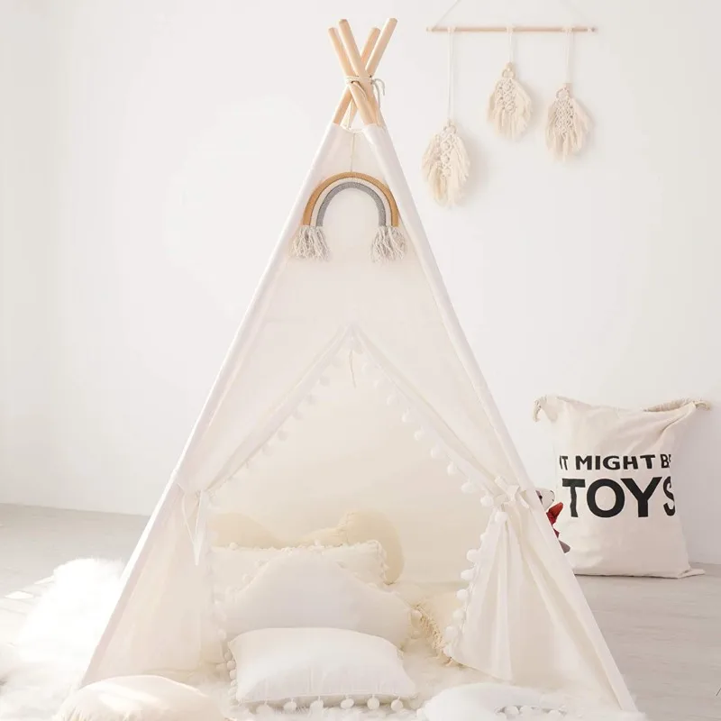 1.6m/1.3m tente enfant maison de jeu intérieure Wigwam pour enfant Portable enfant Tipi tentes tipi enfant en bas âge balle fosse fille château salle de jeu