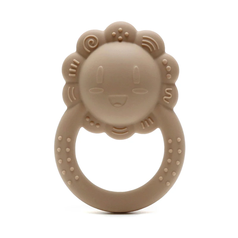 2025 ours anneau de dentition lion bébé hochet avec cloche tournesol silicone anneau de dentition 0-1 an jouet musical bébé jouet bébé dentition
