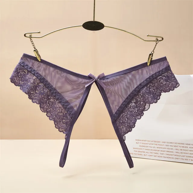 Sexy Lingerie Breathable Lace Hollow Out And Raise The Buttocks Pure Brief Panties Mesh Thong Panties Lingerie For Ladies – Image 4