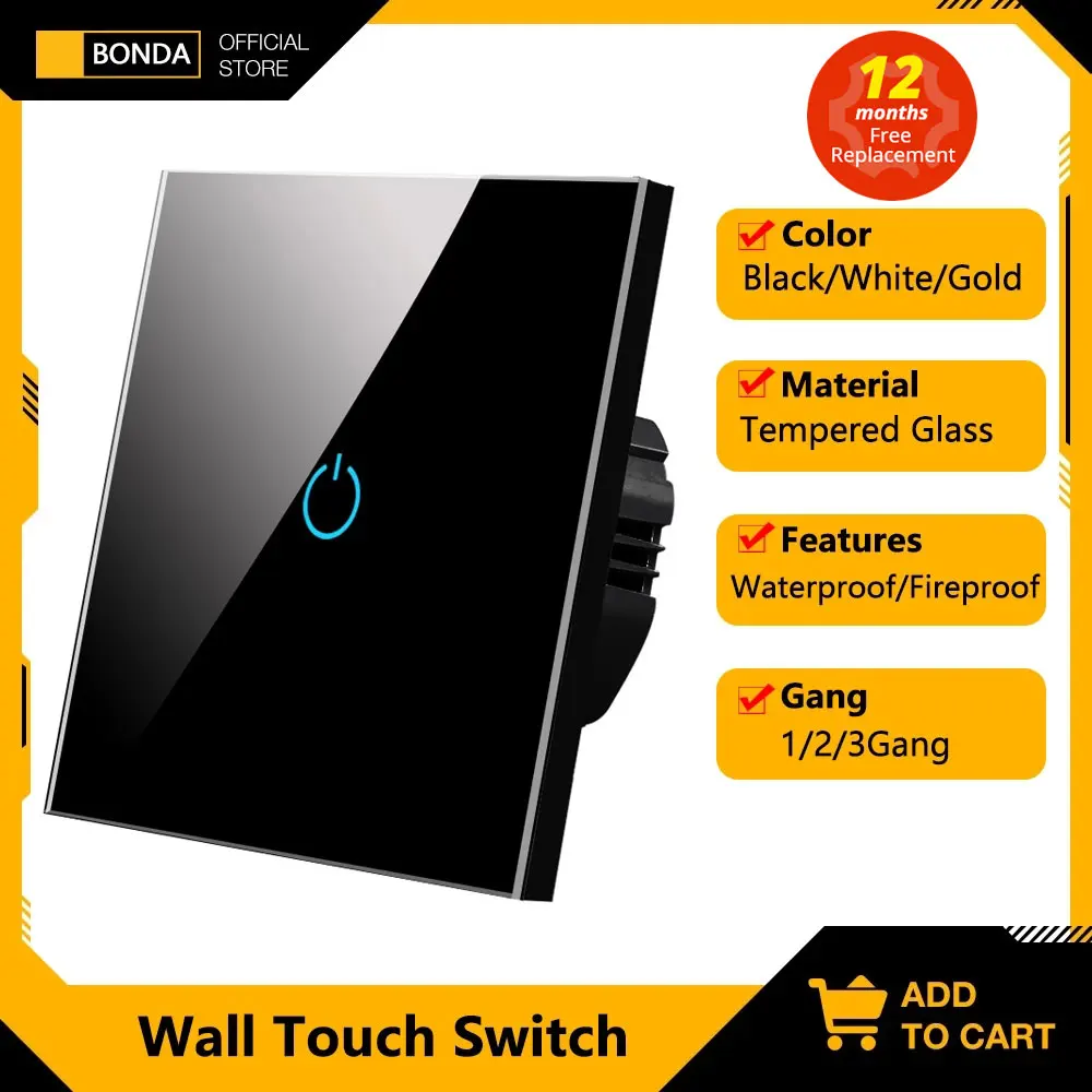 Interrupteur tactile mural 220V