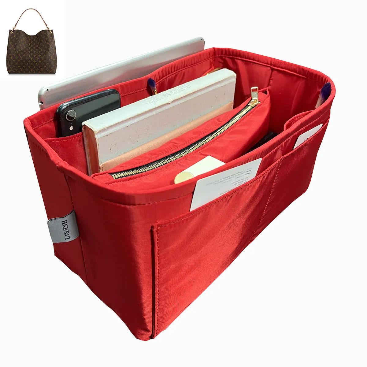 Pour gracieux PM MM insérer sacs organisateur maquillage sac à main organiser sac à main intérieur Portable base shaper Premium nylon (fait à la main)