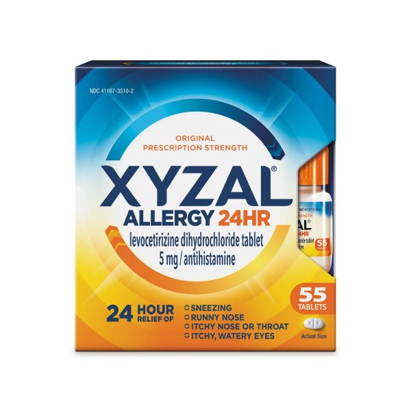 Xyzal Allergy Tablets 24-Hour Allergy Relief, Original Prescription Strength, 55 Ct – Image 3
