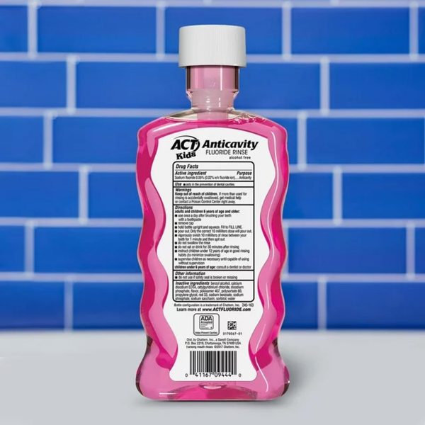 ACT Kids Anticavity Fluoride Rinse, Bubble Gum Blowout, 16.9 fl. oz – Image 2