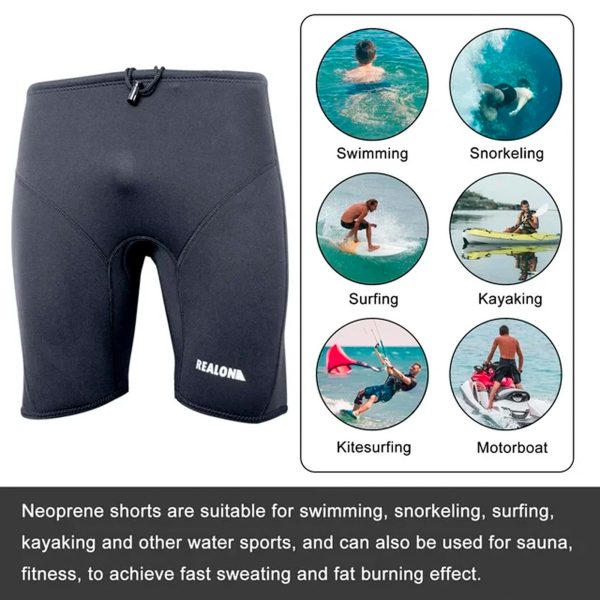 Wetsuit Shorts Neoprene Men 3mm Buoyancy Swim Pants Adult Sweat Wet Suit Trunks Jammers Keep Warm for Swimming Surfing – Image 2